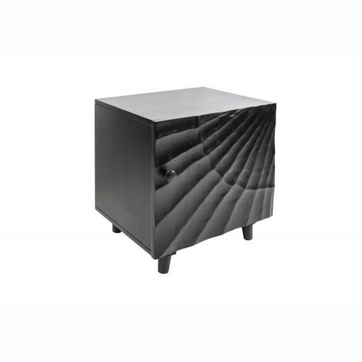 Nachttisch Cairo-Mango Schwarz-Massivholz Mango-50x51x40 cm (LxHxB)